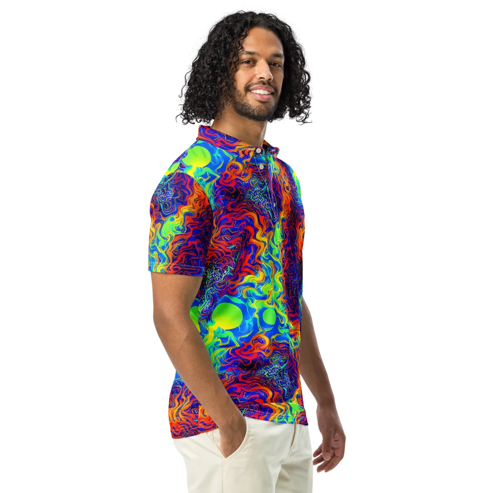 Luminous Havoc on Men's Slim Fit Polo Shirt — Right Front