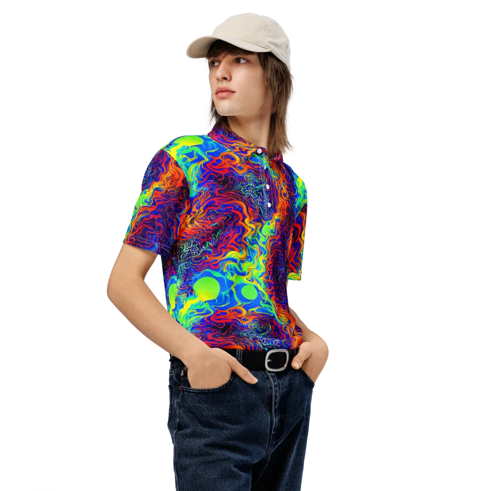 Luminous Havoc on Men's Slim Fit Polo Shirt — Right Front