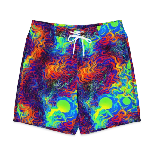 Luminous Havoc on a Men's Board Shorts