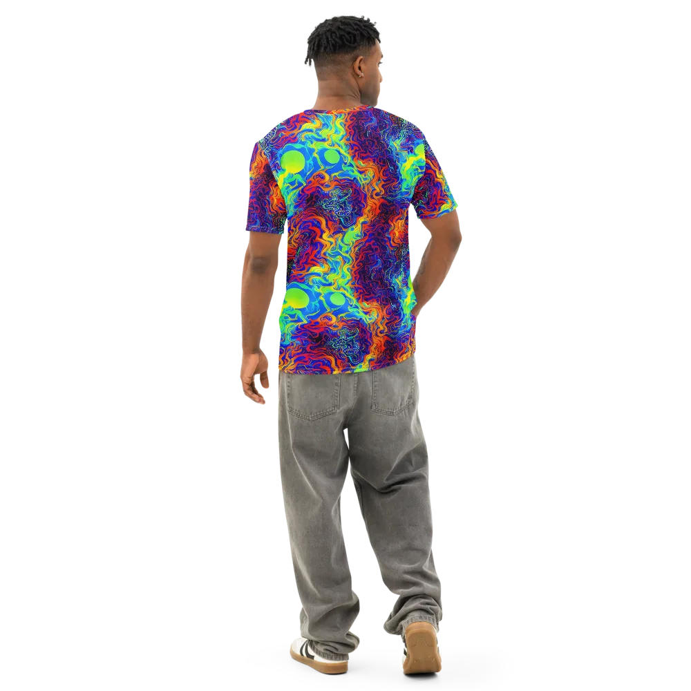 Luminous Havoc on Men's Cotton Crew Neck T-Shirt — Back