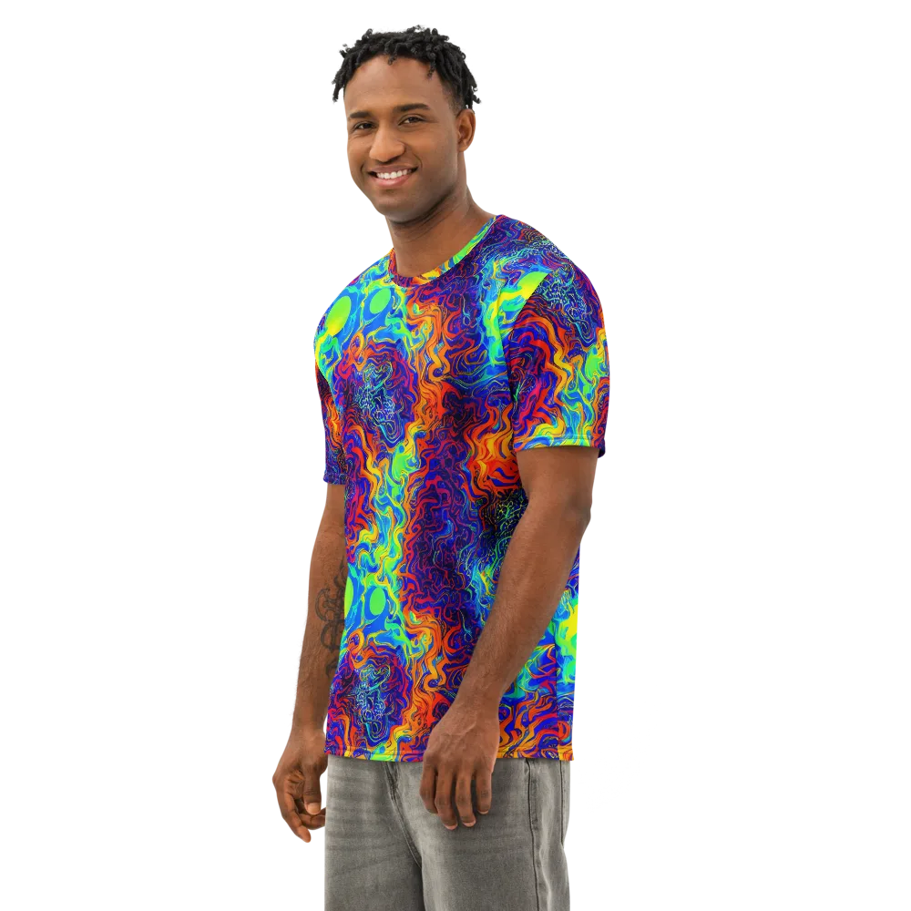 Luminous Havoc on Men's Cotton Crew Neck T-Shirt — Left Front