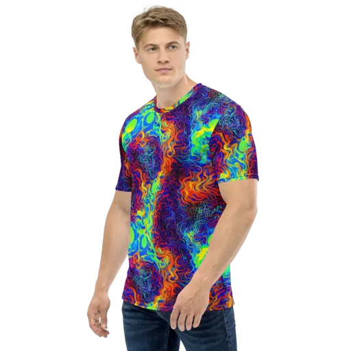 Luminous Havoc on a Men's Crew Neck T-Shirt