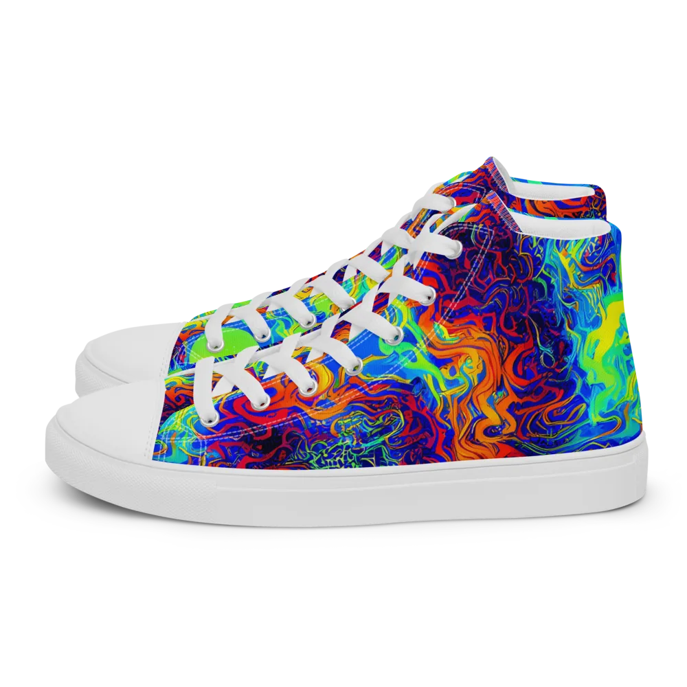 Luminous Havoc on Men's High Top Canvas Shoes — Left