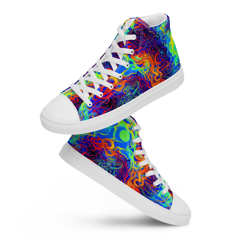 Luminous Havoc on Men's High Top Canvas Shoes — Front