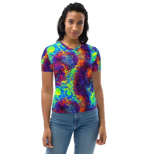 Luminous Havoc on a Women's Crew Neck T-Shirt