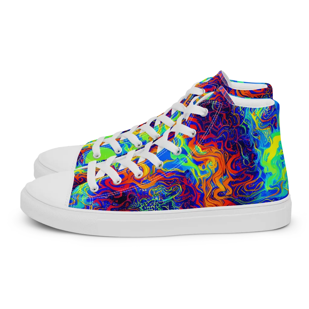 Luminous Havoc on Women's High Top Canvas Shoes — Left