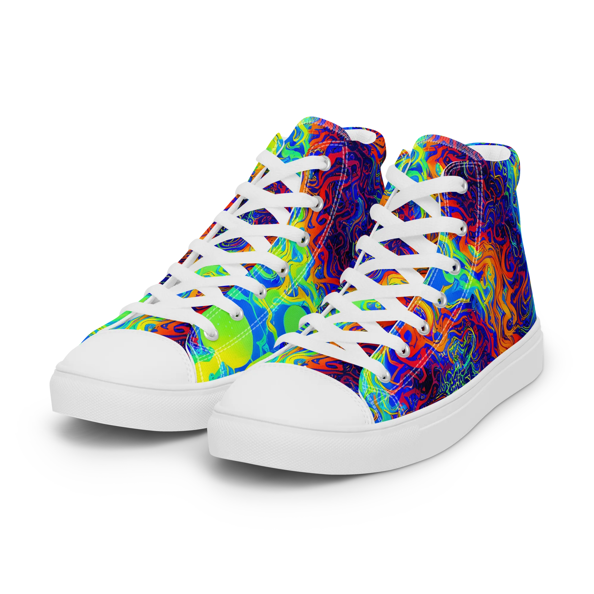 Luminous Havoc on Women's High Top Canvas Shoes — Left Front