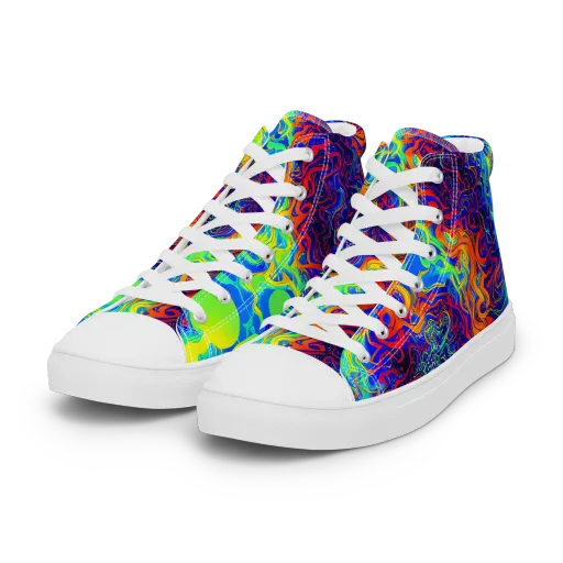 Luminous Havoc on a Women's High Top Canvas Shoes