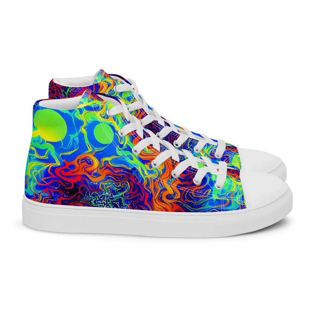 Luminous Havoc on Women's High Top Canvas Shoes — Right