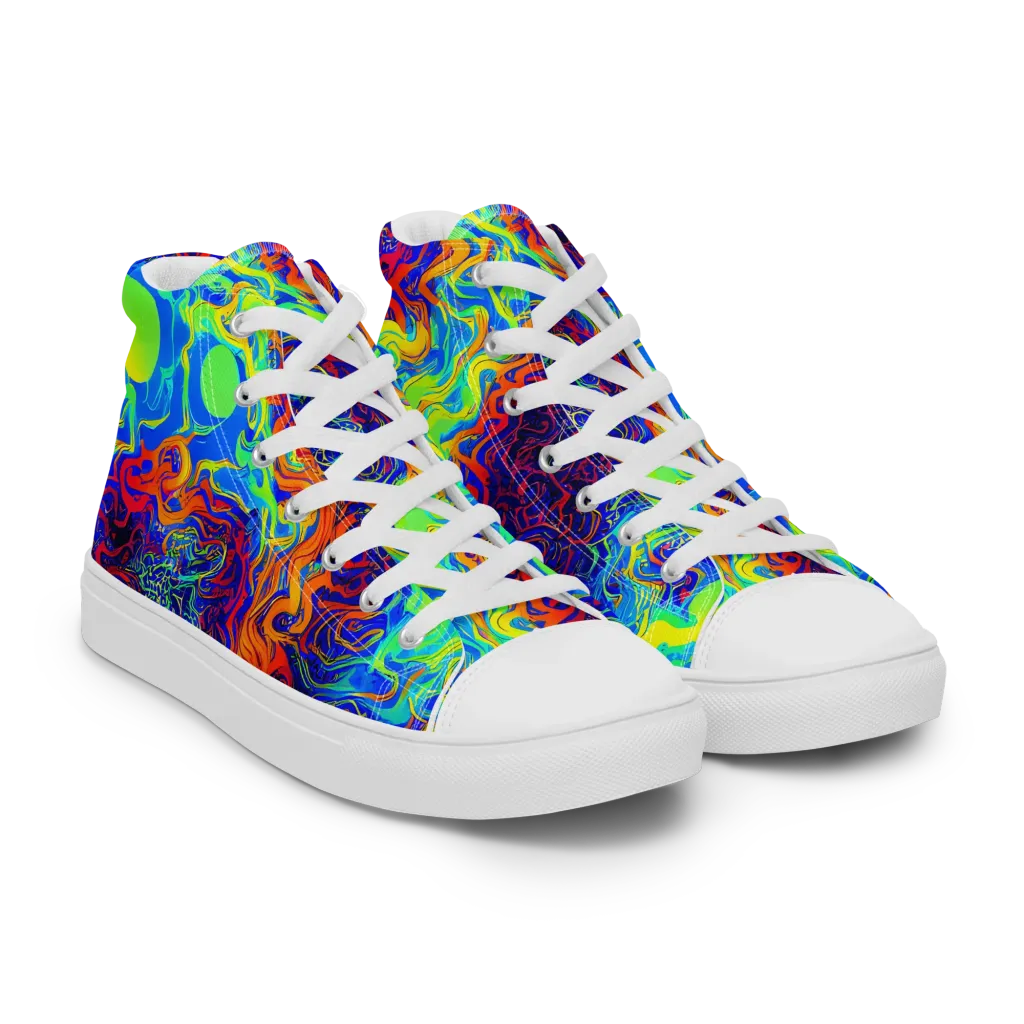 Luminous Havoc on Women's High Top Canvas Shoes — Right Front