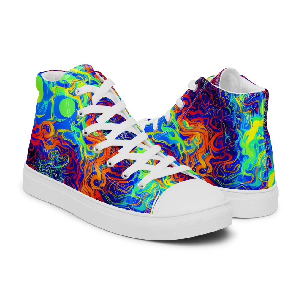 Luminous Havoc on Women's High Top Canvas Shoes — Right