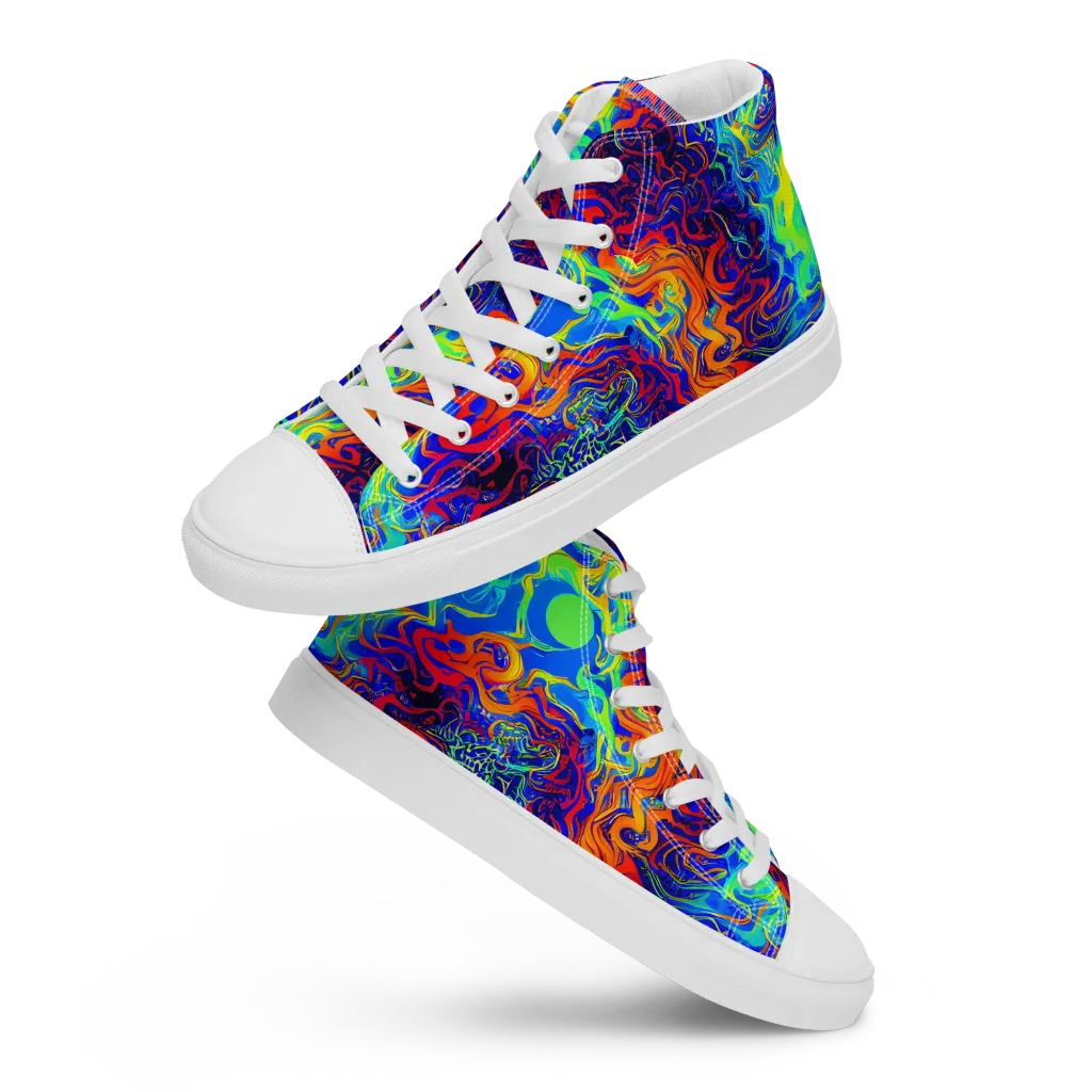Luminous Havoc on Women's High Top Canvas Shoes — Front