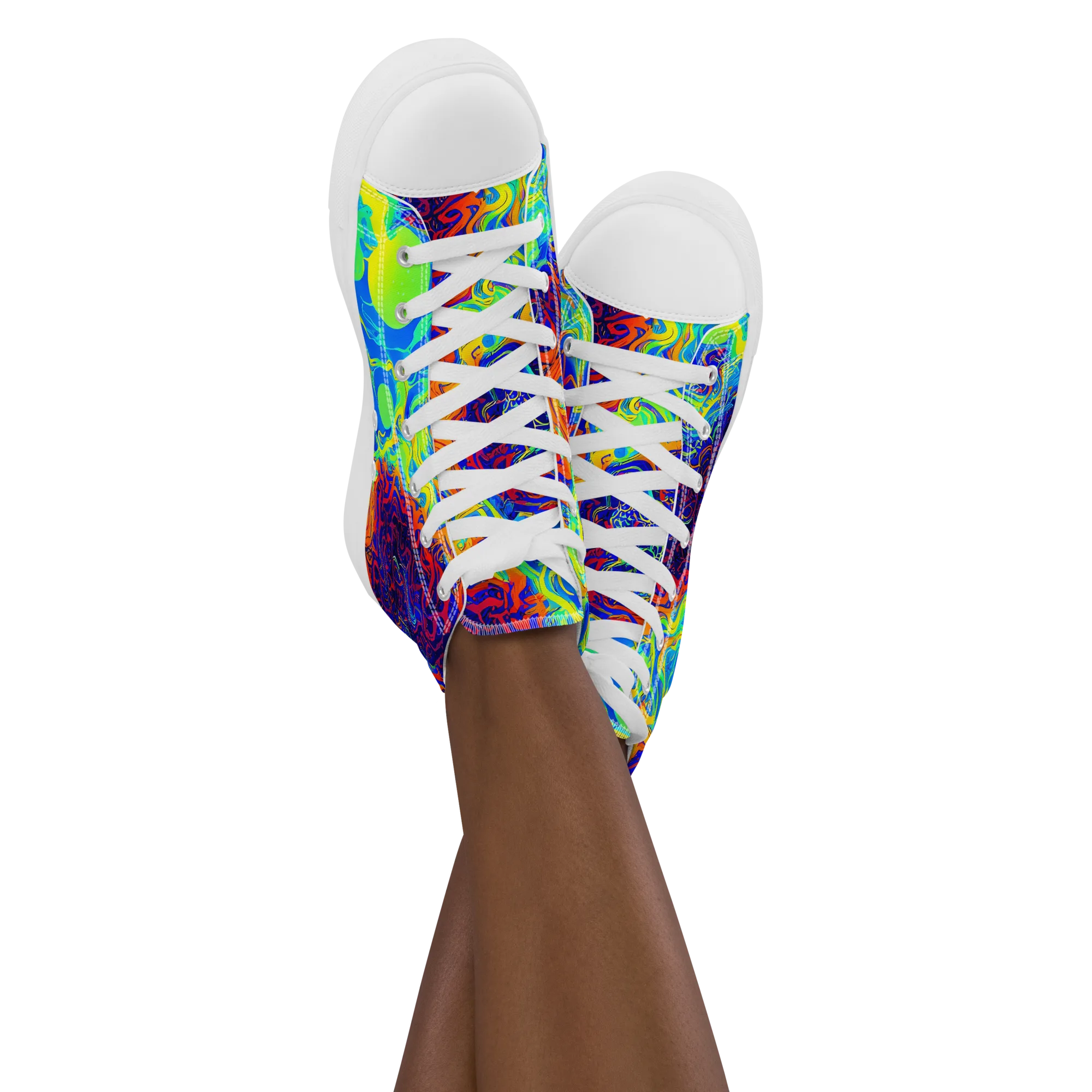 Luminous Havoc on Women's High Top Canvas Shoes — Front
