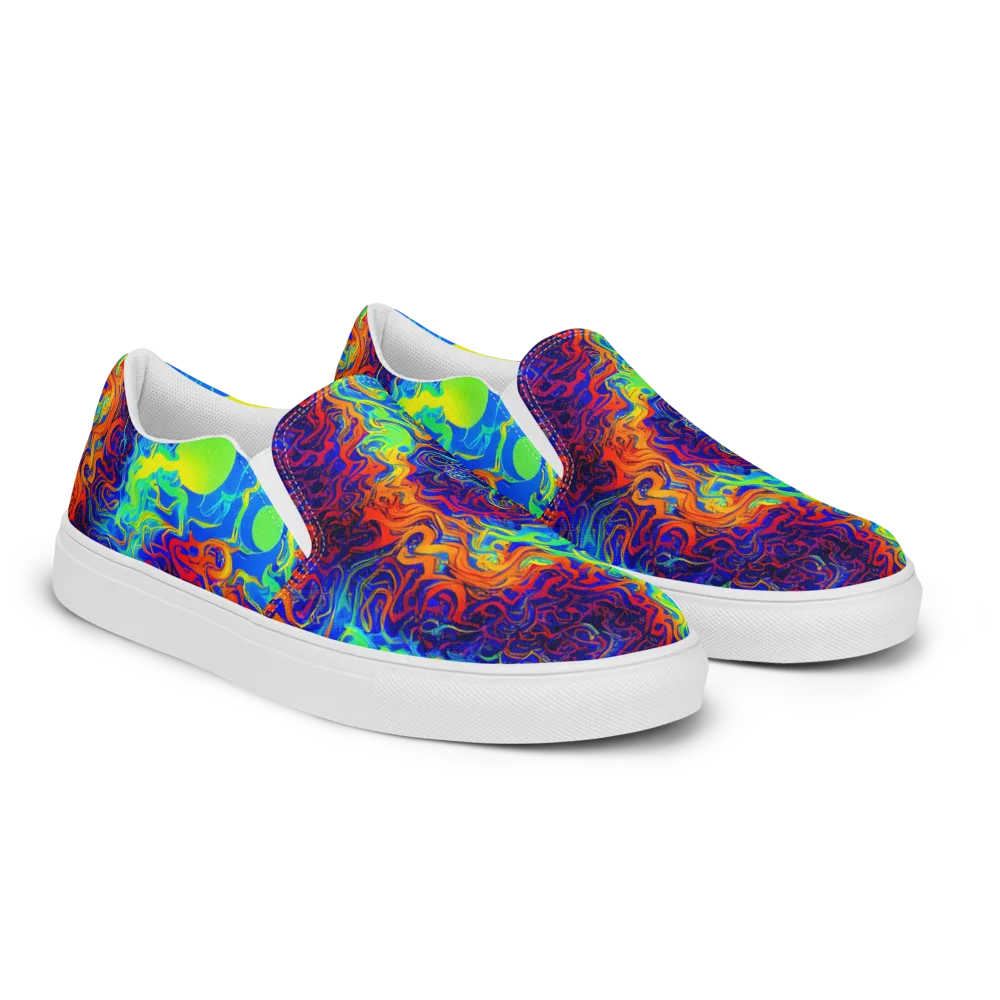 Luminous Havoc on Men's Slip-On Canvas Shoes — Right Front