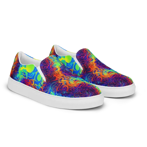 Luminous Havoc on a Men's Slip-On Canvas Shoes