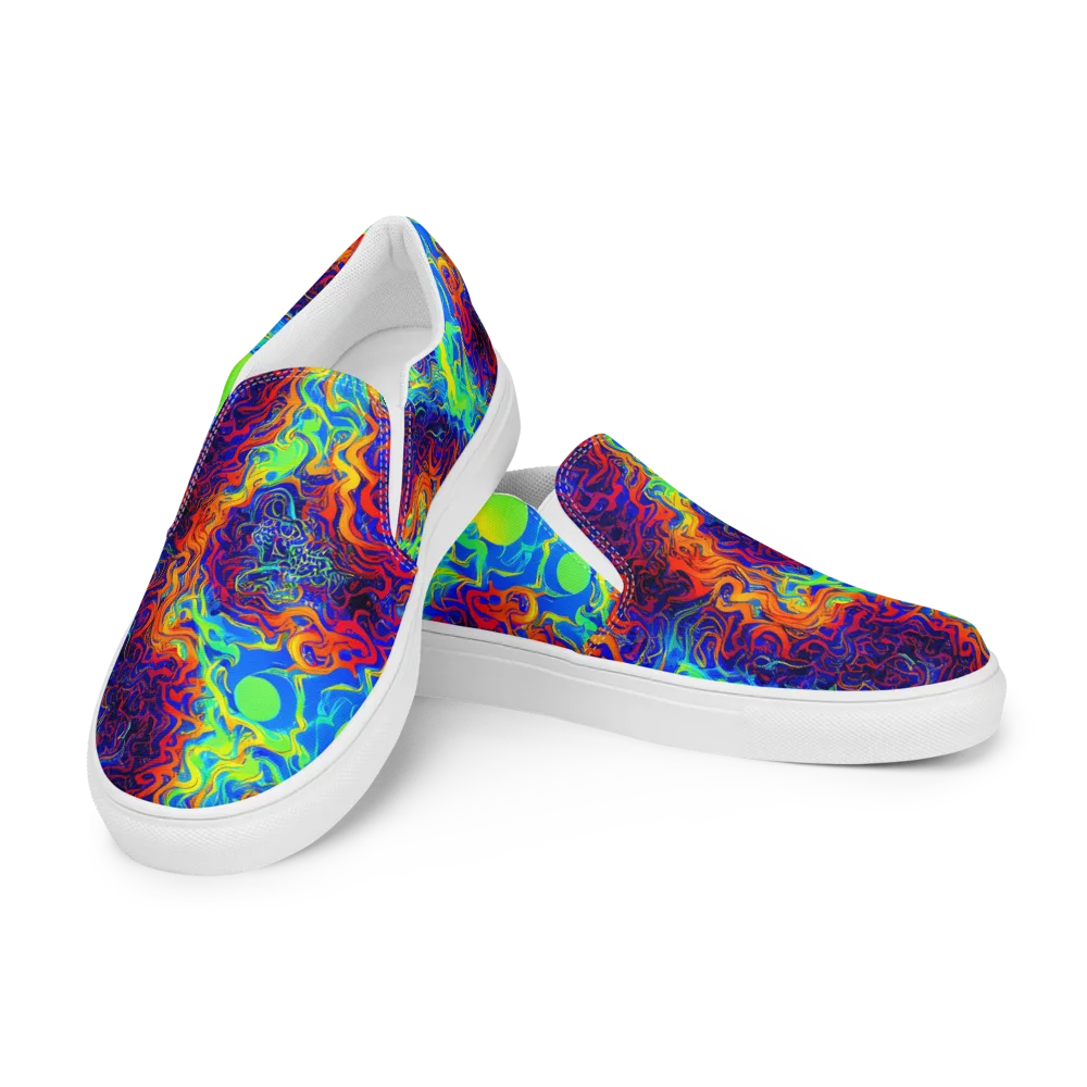 Luminous Havoc on Men's Slip-On Canvas Shoes — Left Front