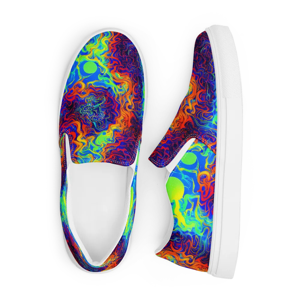 Luminous Havoc on Men's Slip-On Canvas Shoes — Front