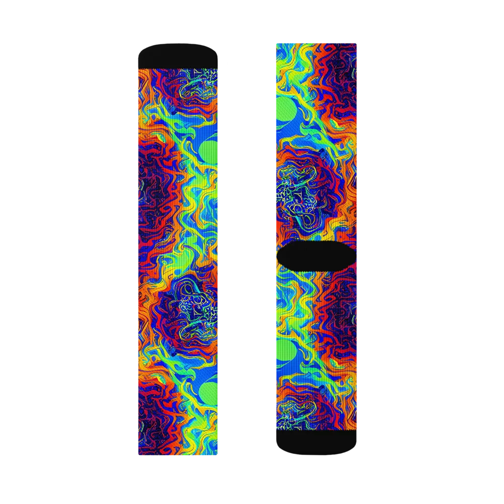 Luminous Havoc on Socks — Right Sock
