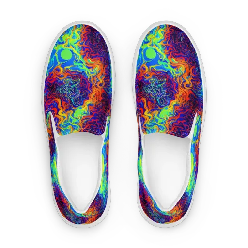 Luminous Havoc on a Women's Slip-On Canvas Shoes