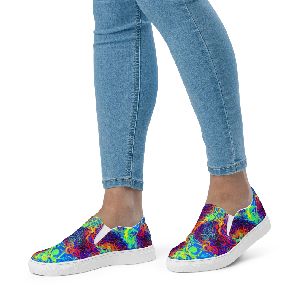 Luminous Havoc on Women's Slip-On Canvas Shoes — Front