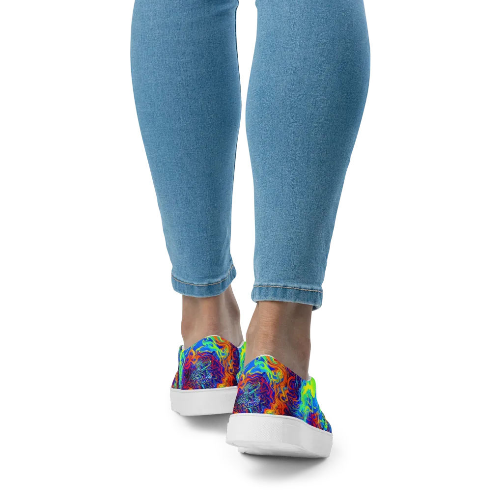 Luminous Havoc on Women's Slip-On Canvas Shoes — Back