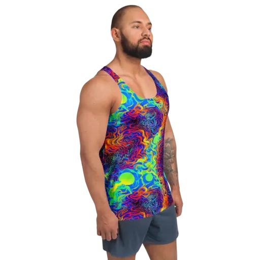 Luminous Havoc on a Men's Tank Top