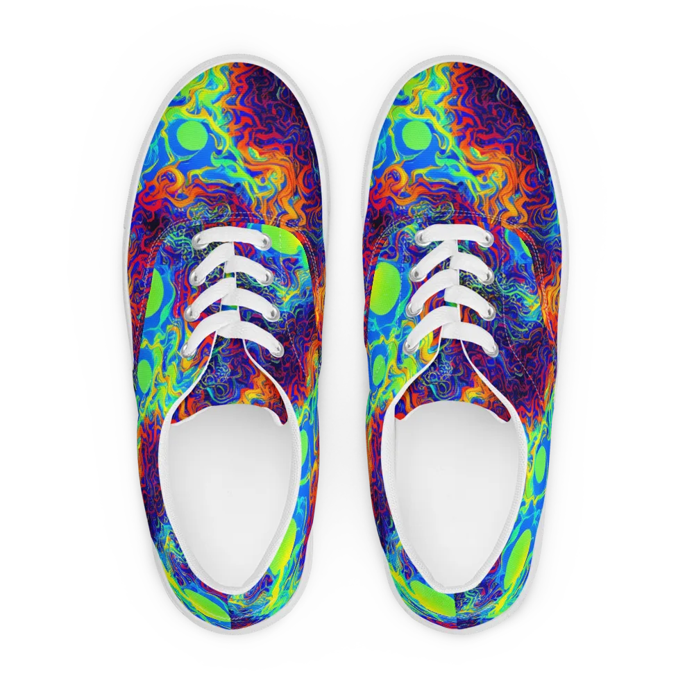 Luminous Havoc on Men's Lace-Up Canvas Shoes — Front