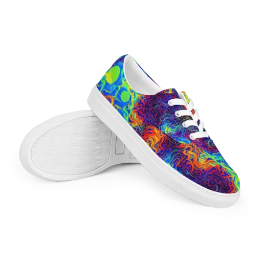 Luminous Havoc on a Men's Lace-Up Canvas Shoes