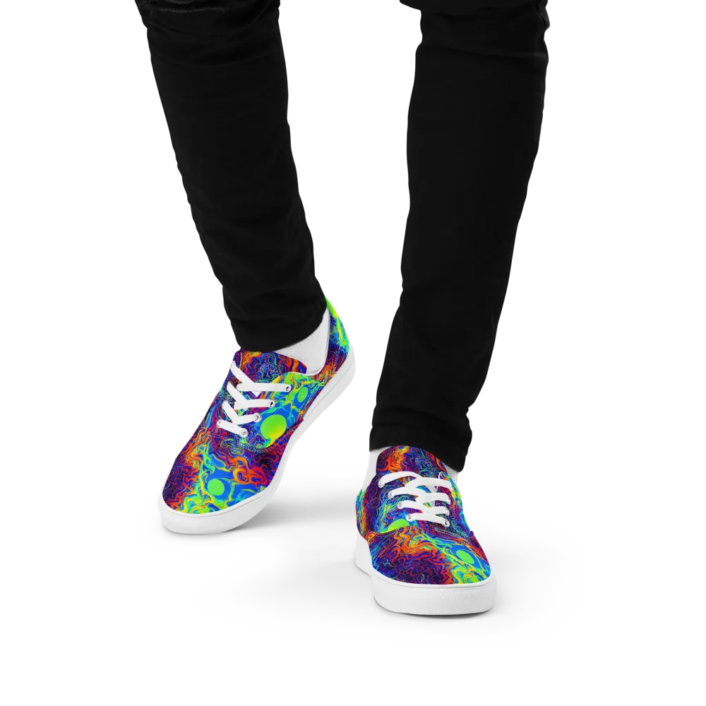 Luminous Havoc on Men's Lace-Up Canvas Shoes — Front