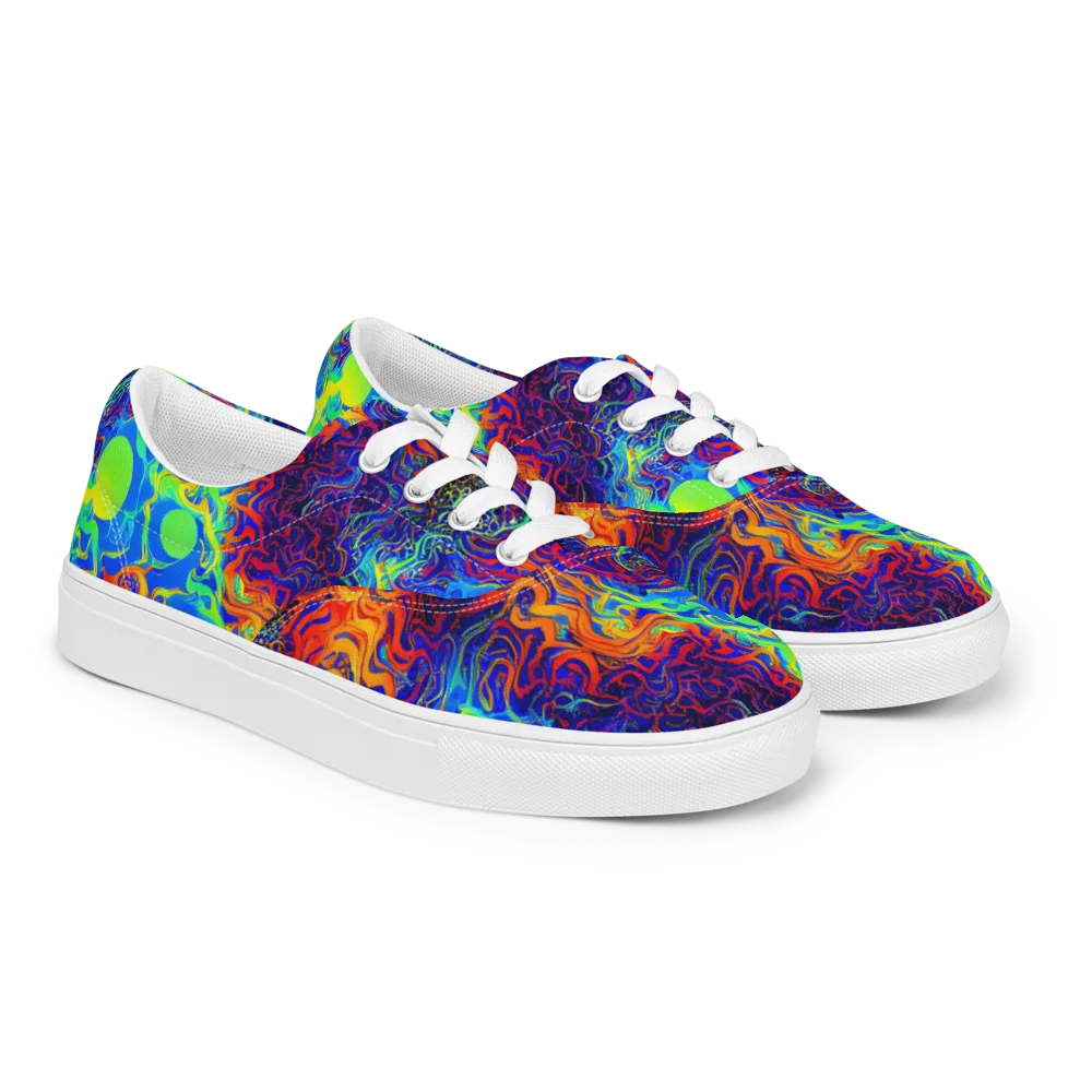 Luminous Havoc on Men's Lace-Up Canvas Shoes — Right Front