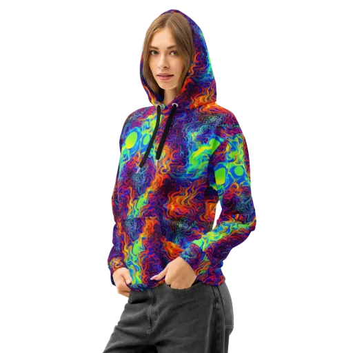 Luminous Havoc on a Cotton Hoodie