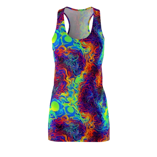 Luminous Havoc on a Racerback Dress