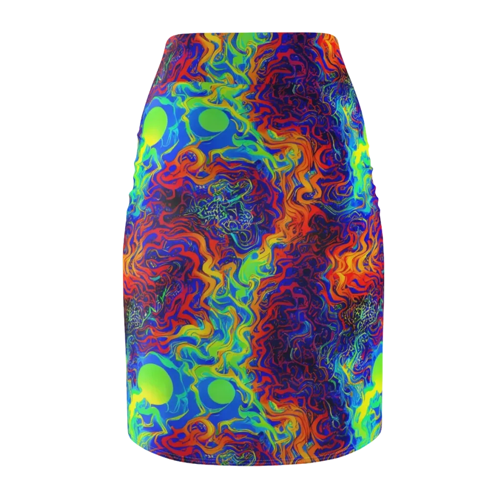 Luminous Havoc on Pencil Skirt — Back