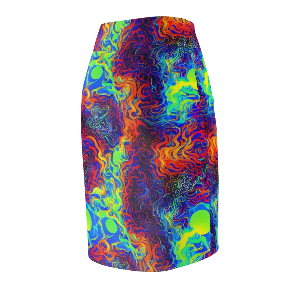 Luminous Havoc on Pencil Skirt — Back Side