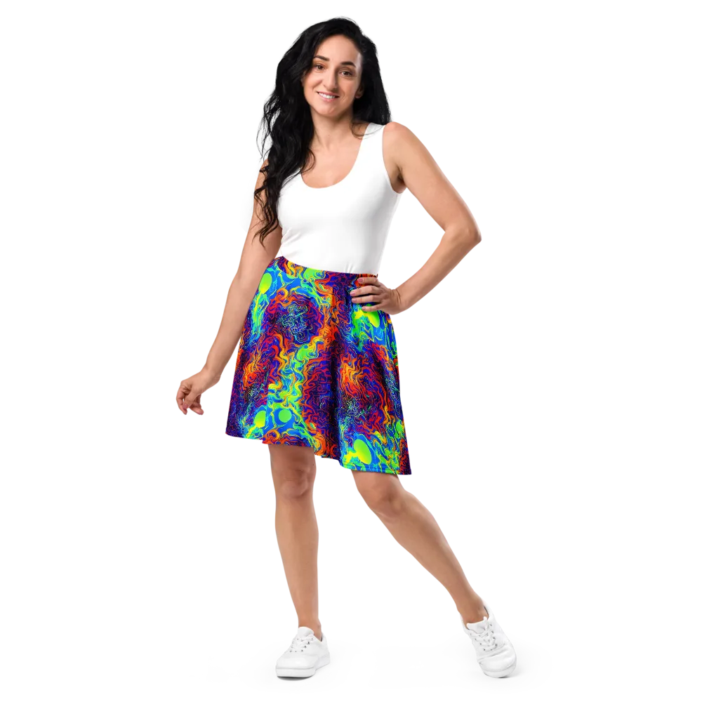 Luminous Havoc on Skater Skirt — Front