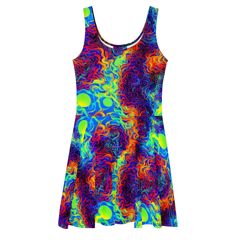 Luminous Havoc on Skater Dress — Front