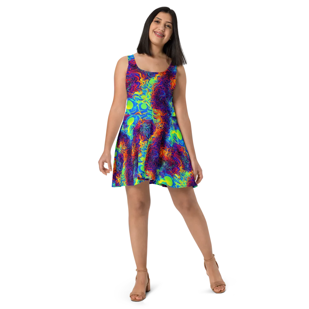 Luminous Havoc on Skater Dress — Front