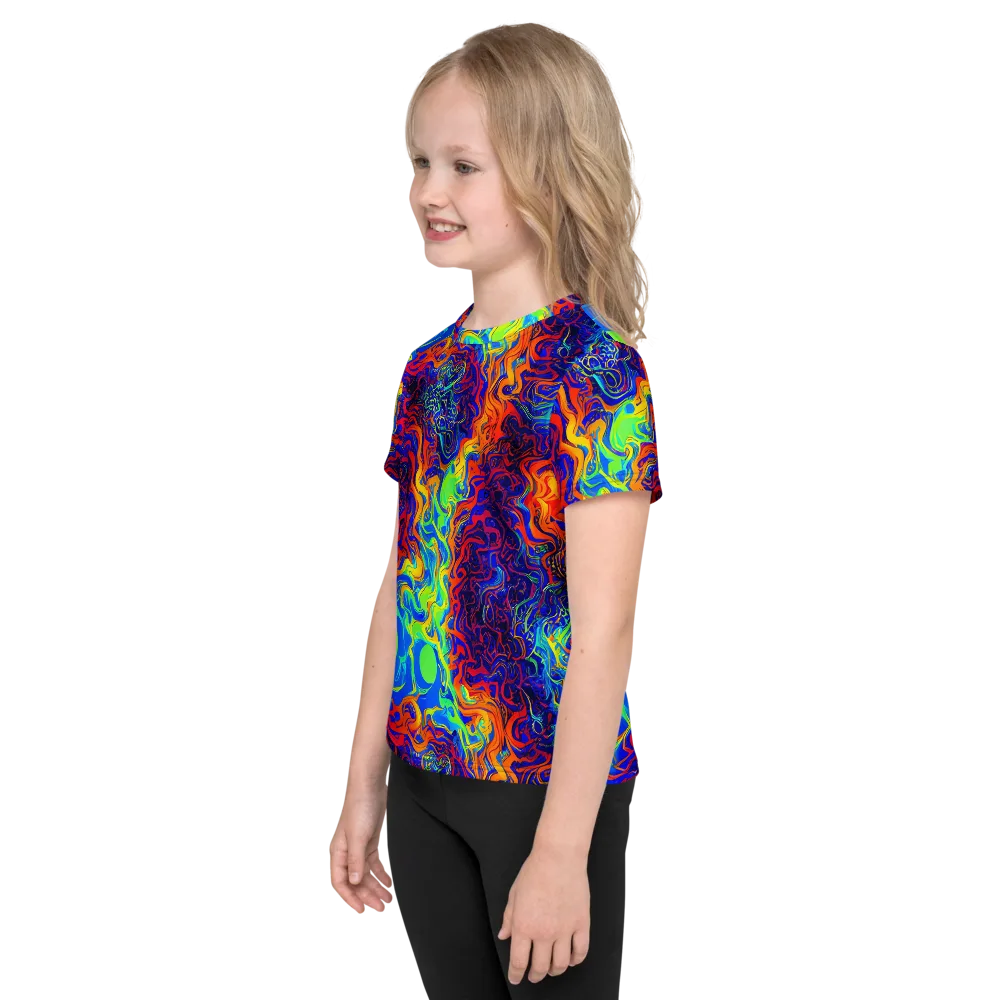Luminous Havoc on Kids Crew Neck T-Shirt — Left