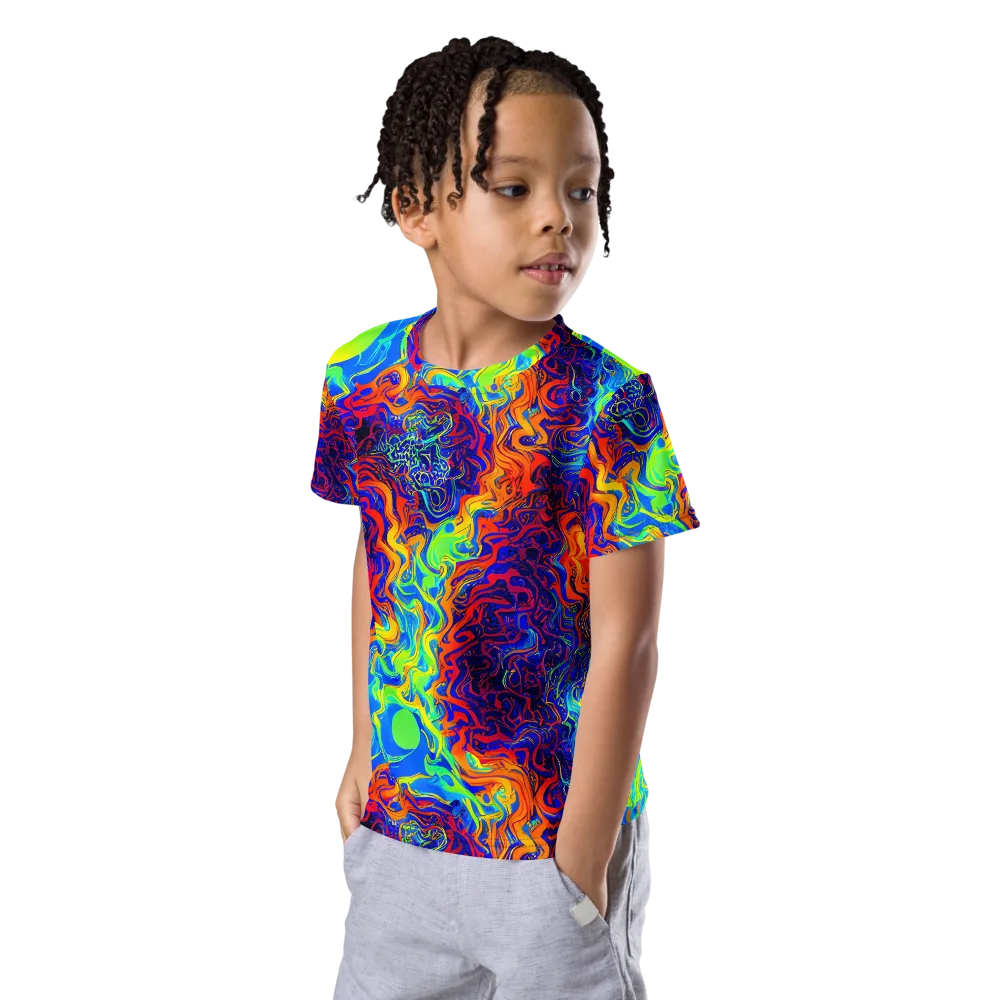 Luminous Havoc on Kids Crew Neck T-Shirt — Left Front