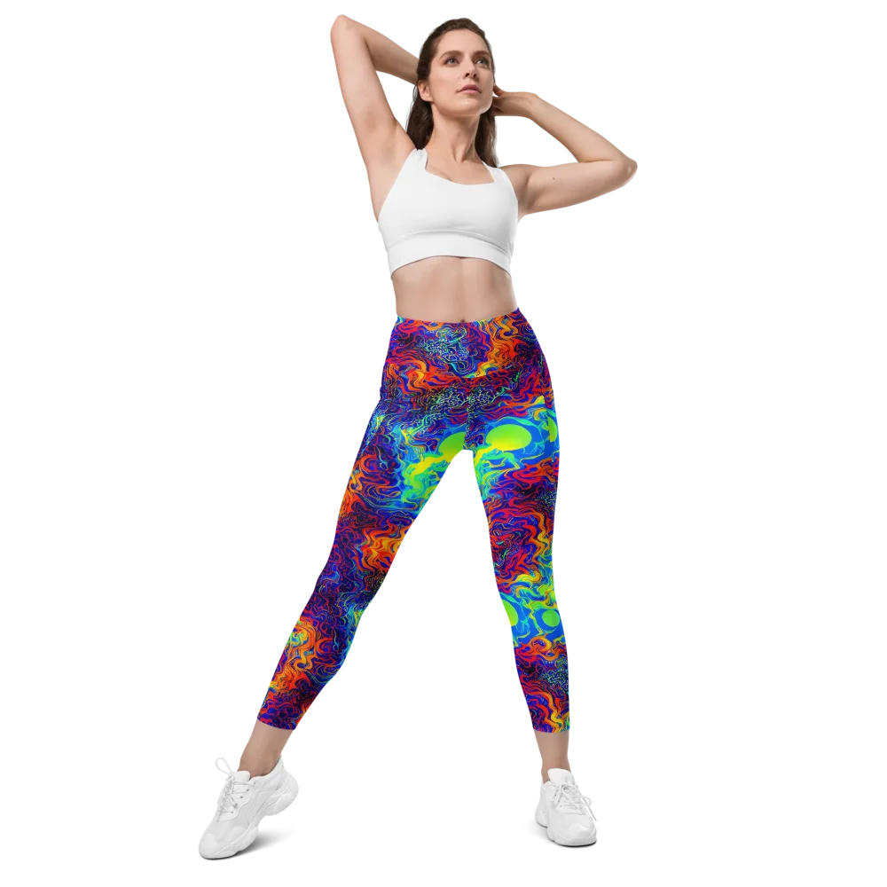 Luminous Havoc on Leggings with Pockets — Front