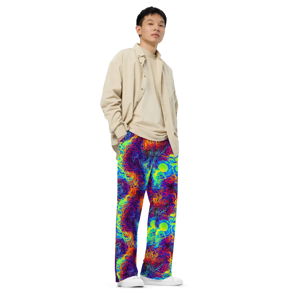 Luminous Havoc on Wide-Leg Pants — Right Front