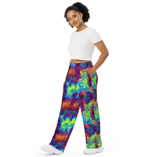 Luminous Havoc on a Wide-Leg Pants