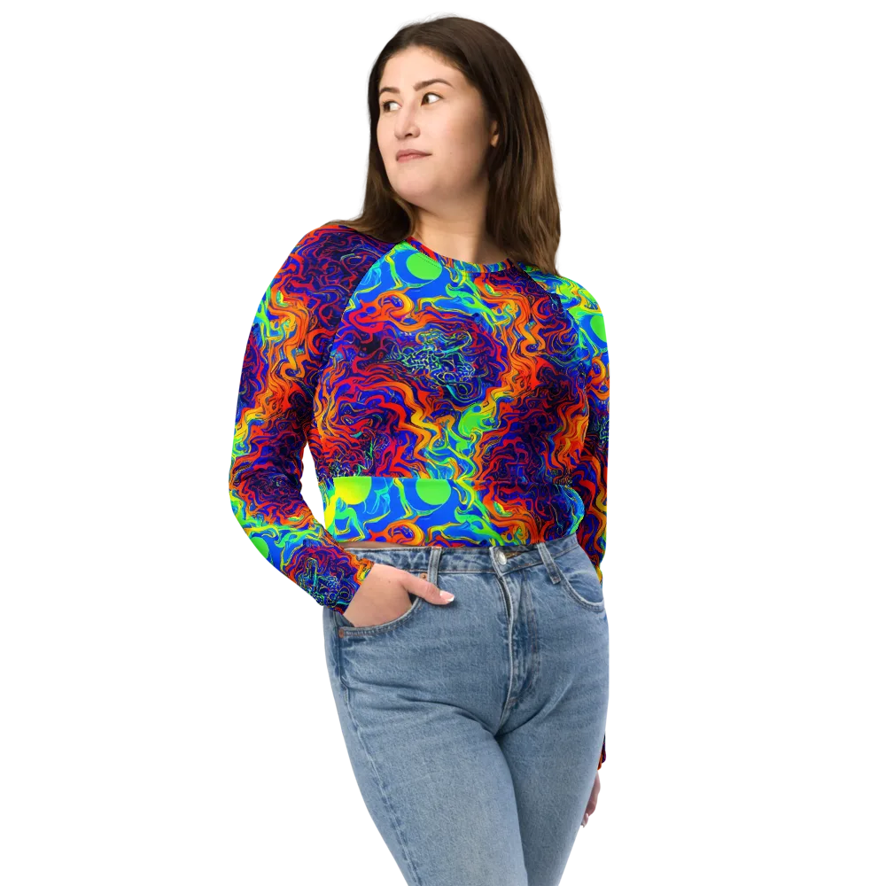 Luminous Havoc on Long Sleeve Crop Top — Front