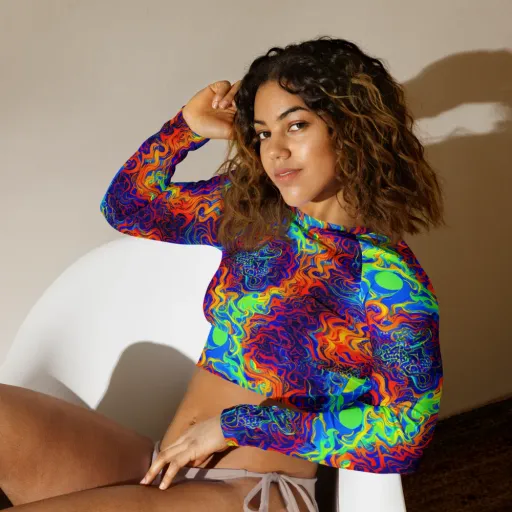 Luminous Havoc on a Long Sleeve Crop Top
