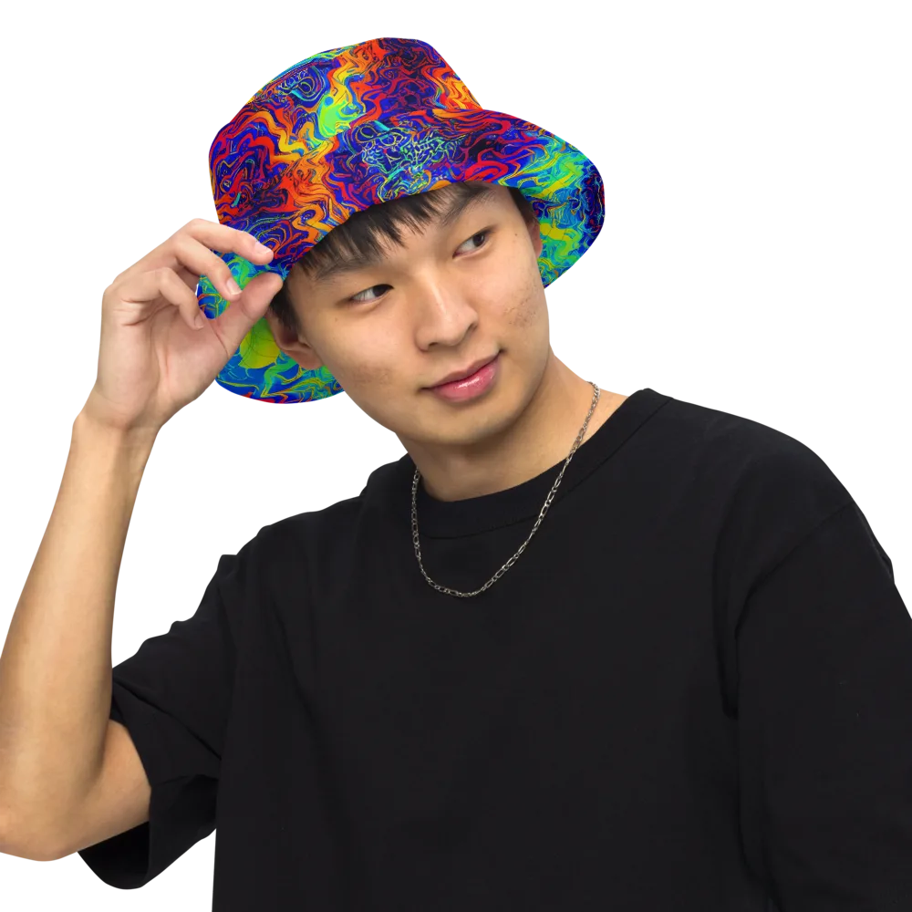 Luminous Havoc on Reversible Bucket Hat — Front Inside