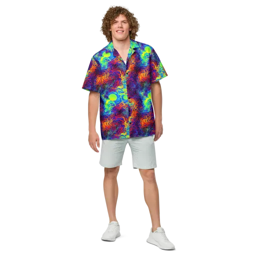 Luminous Havoc on a Button Shirt