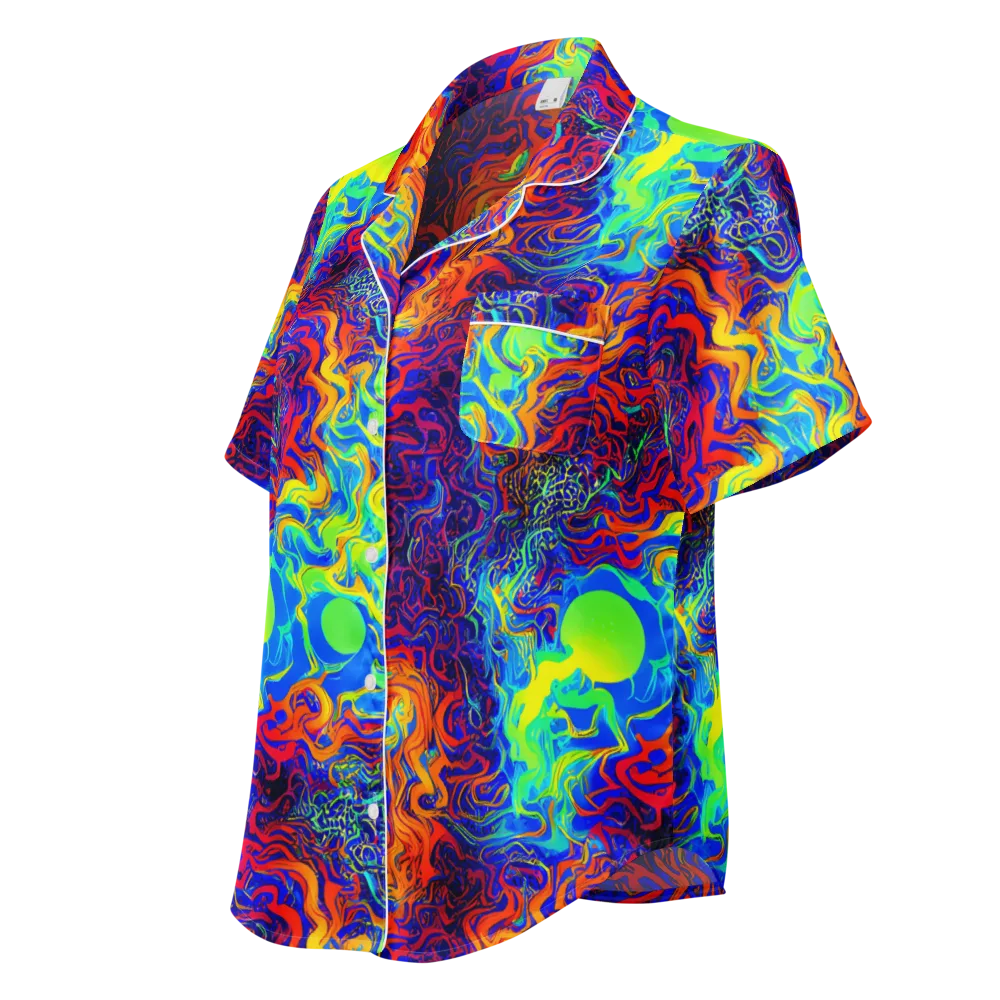 Luminous Havoc on Women's Short Sleeve Pajama Top — Left Front