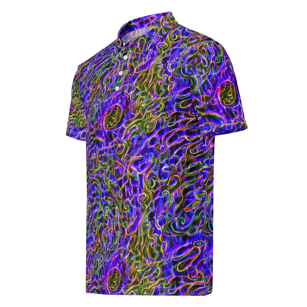 Prismatic Coil on Men's Slim Fit Polo Shirt — Left Front