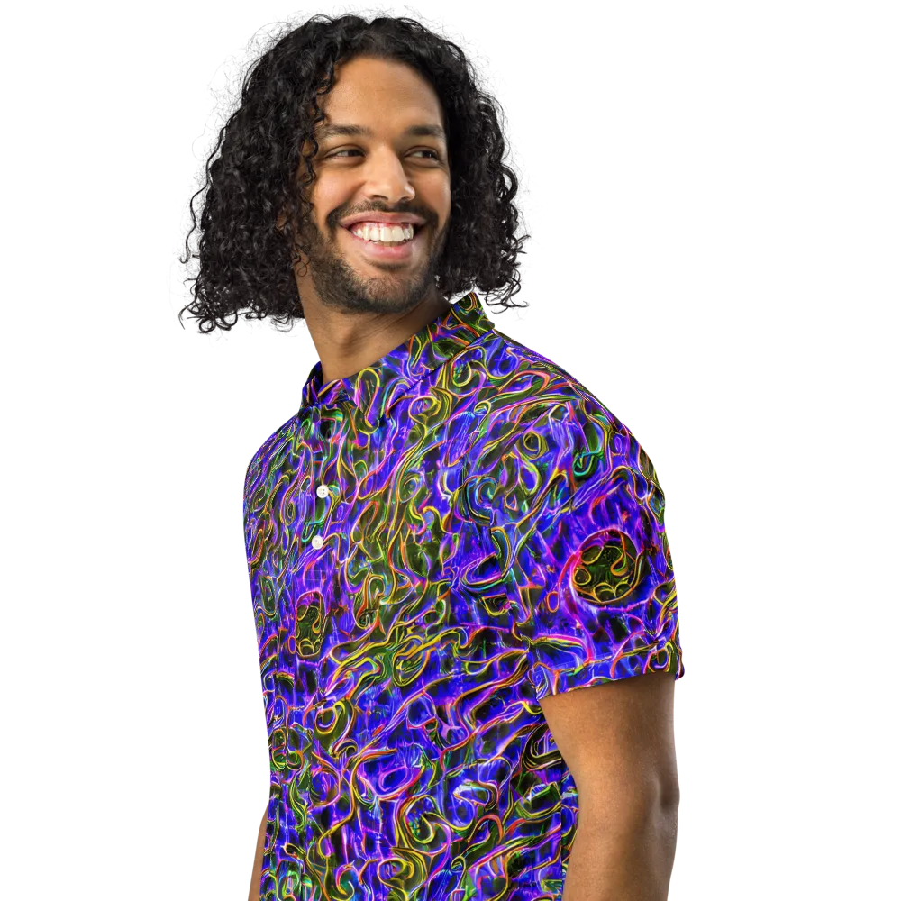 Prismatic Coil on Men's Slim Fit Polo Shirt — Left Front