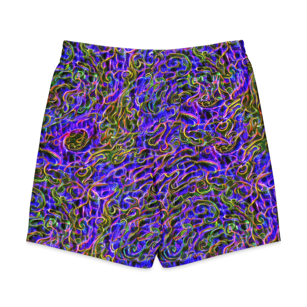 Prismatic Coil on Men's Board Shorts — Back